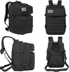 Sac à dos tactique système MOLLE 56-76L en nylon unisexe pour la randonnée en plein air, les voyages et les opérations d'assaut, avec fermeture éclair et poche intérieure - Product Image 2