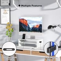 Soporte para Monitor de Varias Capas con Cajón, Organizador de Almacenamiento para Escritorio de Oficina y Computadora