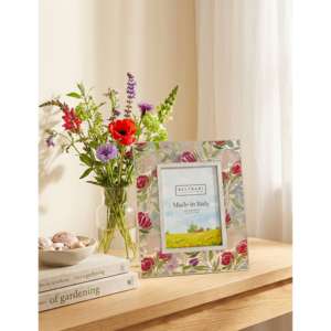 Beltrami Photo <b>Frame</b> <b>4x6</b> Silver Plated Floral Design Made in Italy - Product Image 2