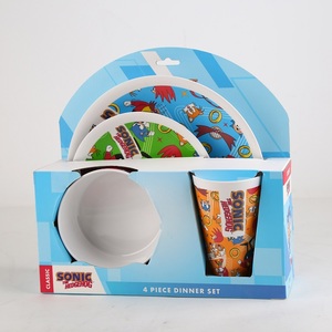 Sonic Cartoon Kids Tableware Set Plastic Dishes <b>Plates</b> Food Grade Safe for Children Use - Product Image 4