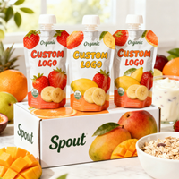 Pochette souple personnalisée imprimée pour jus de fruits avec bec verseur, emballage alimentaire de qualité alimentaire