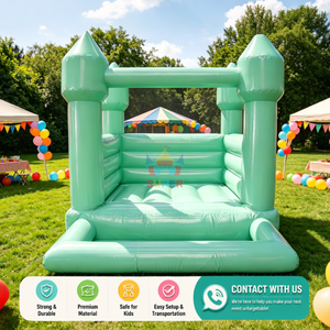 <span class=keywords><strong>Castillo</strong></span> Inflable Comercial de PVC Mini Blanco y Verde, <span class=keywords><strong>Castillo</strong></span> Inflable para Bodas con Piscina de Pelotas para <span class=keywords><strong>Alquiler</strong></span> en Fiestas - Product Image 1