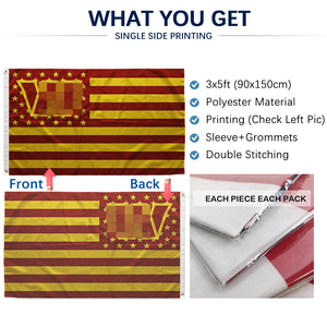 ธงทีมวอชิงตัน คอมมานเดอร์ส ขนาด 3x5 ฟุต (90x150 ซม.) แบบด้านเดียว สีแดงเบอร์กันดีและสีทอง HTTC Raise Hail - Product Image 3