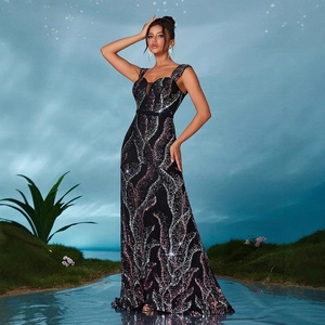 Vestido de Dama de Honor Elegante Europeo-Americano con Lentejuelas, Largo hasta el Suelo, de Secado Rápido, con Escote <span class=keywords><strong>Corazón</strong></span>, para Eventos Transfronterizos y de Agradecimiento - Product Image 3