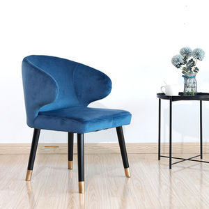 Chaise de salle à manger de luxe Nordic Light chaises de canapé de ménage simples chaises en velours pour meubles de salon - Product Image 5