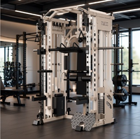 Équipement professionnel de musculation de qualité commerciale : Machine Smith avec système de poulies à double câble et rack de musculation pour salle de sport