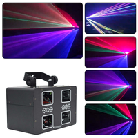 Projecteur laser RGB à 4 têtes avec animation, 45W, effets de faisceau, de points et de vagues pour bars, clubs et soirées