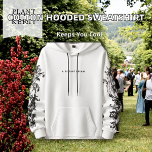 Moletom Feminino <span class=keywords><strong>Formal</strong></span> de Verão 100% Algodão Respirável com Capuz e Logo Frontal, Cor Sólida, Gola Redonda, Preço de Fábrica - Product Image 2