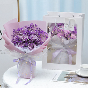 Festa della mamma stella filato <span class=keywords><strong>serie</strong></span> fiori fatti a mano sapone regalo di compleanno rose sapone fiori Bouquet - Product Image 4