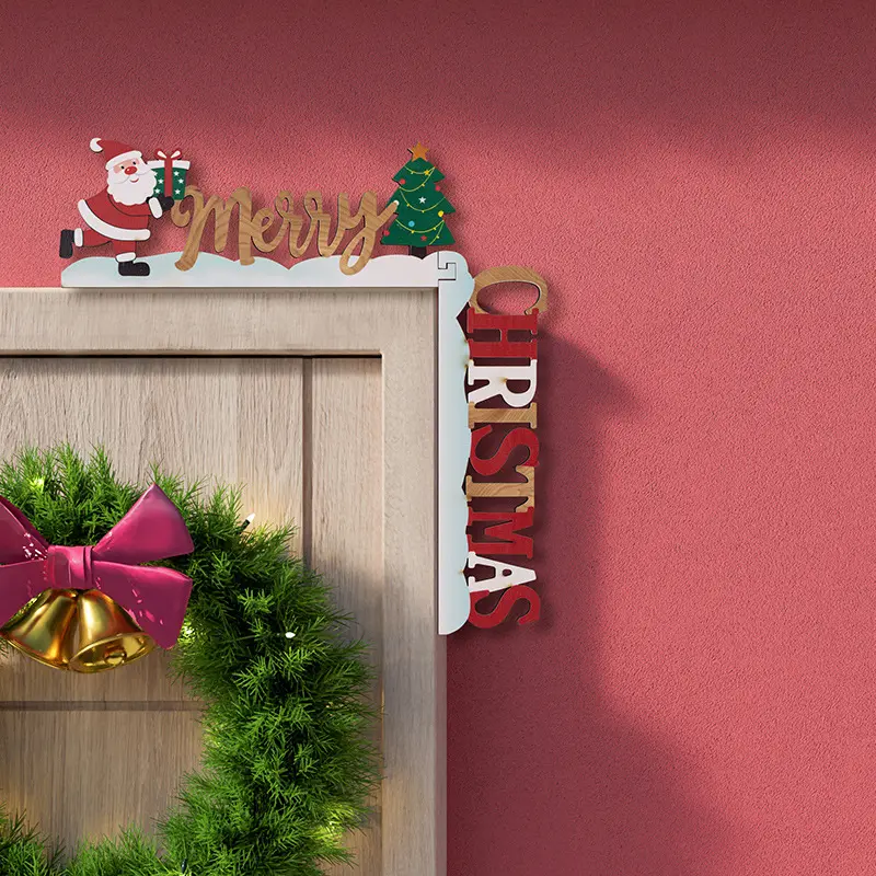 새로운 크리스마스 장식 제품 나무 크리스마스 편지 도어 프레임 매달려 창조적 인 문 코너 테이블 장식