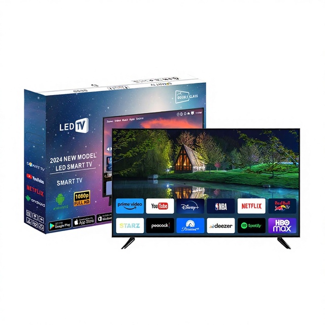75-Inch LCD TV 4K LED Television Tempered Glass Home Use Smart Android Google TV