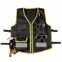 Gilet porte-outils robuste et imperméable en Oxford 600D, personnalisable, respirant, léger, avec porte-badge et support pour marteau, idéal pour le travail (OEM)
