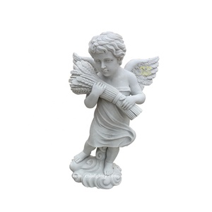 Vente chaude Belle Pierre En Marbre Sculpté Petit <span class=keywords><strong>Ange</strong></span> Statue - Product Image 1