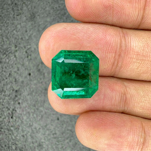 Émeraude naturelle de 12 carats, provenant de la mine zambienne, de forme octogonale, vert intense, pierre précieuse pour bague de luxe, pendentif, bijoux personnalisés - Product Image 1