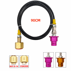 Adaptateur de tuyau pour réservoir de CO2 externe pour gaz domestique 90CM, connexion rapide, violet/or, outils pneumatiques, TPE OEM - Product Image 1