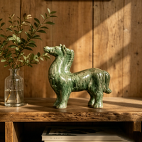 Vase de table en céramique émaillée mate fait main de Jingdezhen, design moderne, écologique