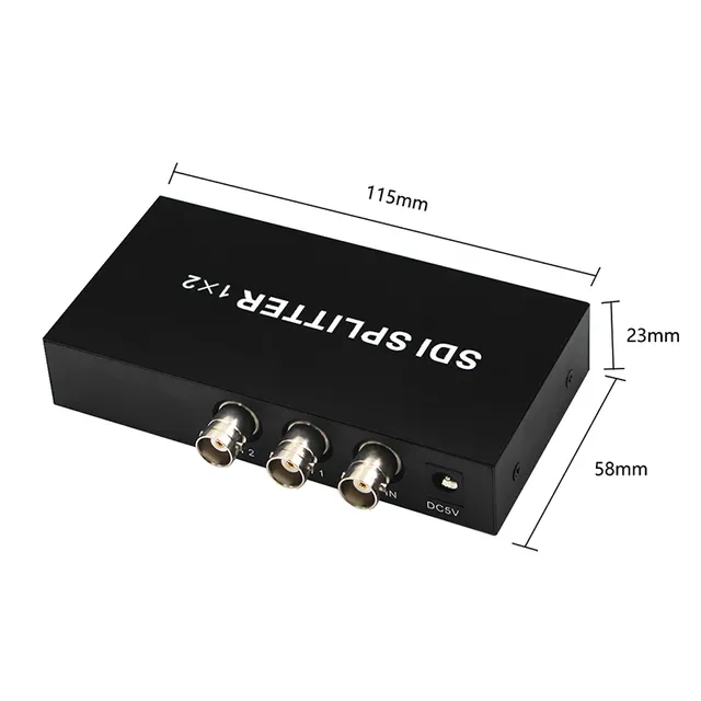 SDI Splitter 1x2 Powered BNC Connection Converter 3G-SDI HD-SDI SD-SDI BNC 100M HD (1 Input Port 2 Output Ports CCTV Camera