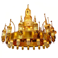 Lustre islamique en laiton doré pour mosquée, éclairage personnalisé pour grands projets, lampe suspendue pour église