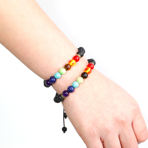 Lot de 2 Bracelets de Yoga <span class=keywords><strong>7</strong></span> <span class=keywords><strong>chakras</strong></span>, bijoux classiques, perles en pierres, accessoire de méditation et l'anxiété, pour la relaxation - Product Image 5