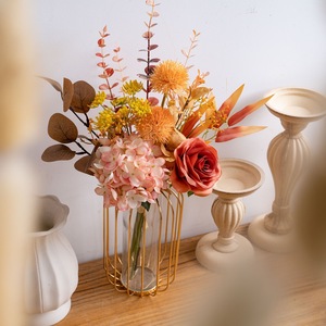 Bouquet de fleurs artificielles CallaFloral, hortensia, rose, tissu tissé en plastique, décoration de mariage et de maison CF02131 - Product Image 1