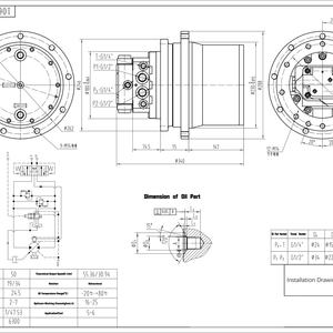 Belparts - Conjunto de Motor Hidráulico de Desplazamiento para Miniexcavadora Kobelco SK45SR, Piezas de Repuesto PH15V00009F1 PY15V00005F2 - Product Image 4