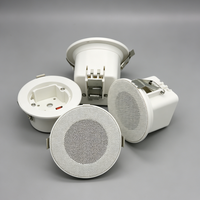 Haut-parleur encastré au plafond à profil bas de 3 pouces, 3~6W, double 8 ohms, entrée 100V, pour usage audio en cafétéria et commerce de détail
