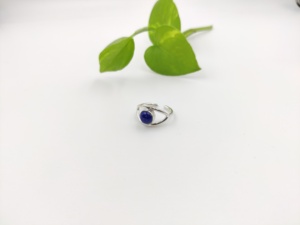 Bague Œil Turc en Lapis Lazuli Naturel, Argent Sterling 925, Réglable, Faite à la Main, Pierre Précieuse Bleue, Bijoux en Gros - Product Image 2