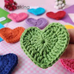 Applique Cœur au <span class=keywords><strong>Crochet</strong></span> en Fil de Coton - Patch Cousu à la Main pour <span class=keywords><strong>Scrapbooking</strong></span>, Décoration de Mariage, Vêtements de Bébé - Product Image 5