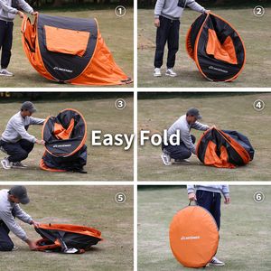 DB Single-<strong>Layer</strong> Summer Camping <strong>Tent</strong> for 2 People Black &amp; Orange <strong>Pop</strong>-<strong>Up</strong> Design Made of Durable Polyester - Product Image 3