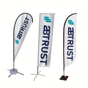 ธงชายหาดพิมพ์ลายตามสั่ง ธงขนนกทรงหยดน้ำแบบกำหนดเอง พร้อมเสาธงสำหรับขาย - Product Image 3