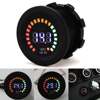 GUHANG DC 0-12V LED Tampilan Warna Digital Voltmeter Meter Panel Tegangan Kelas Akurasi 0.5 Bersertifikat CE RoHS 10A untuk Mobil