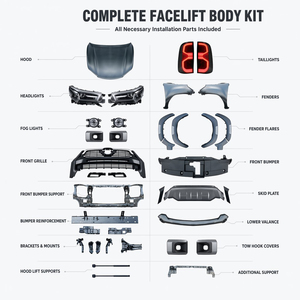 Kit de Conversión Frontal para Vigo 2005-2012, Actualización 2021 Rocco, Kit de Carrocería Negro, Faros, Parachoques, Rejilla, Capó, Guardabarros - Product Image 6