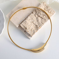 Collier ras du cou tendance en acier inoxydable 316 plaqué or 14K/18K, résistant à l'eau et inaltérable, pour femme - Idéal pour les soirées