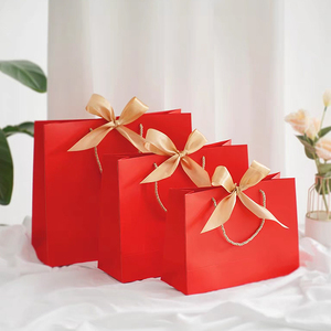 In ấn tùy chỉnh in logo túi giấy với xử lý Ribbon Bow món quà cưới paperbag bao bì Boutique Túi - Product Image 3