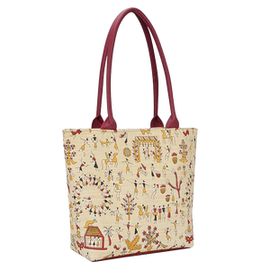 Bolsa de Mano de Lona de Algodón Orgánico Impresa Personalizada de Alta Calidad con Asa de Cuero, Cremallera Superior y Bolsillo Interior con Cremallera, Personalizable - Product Image 5