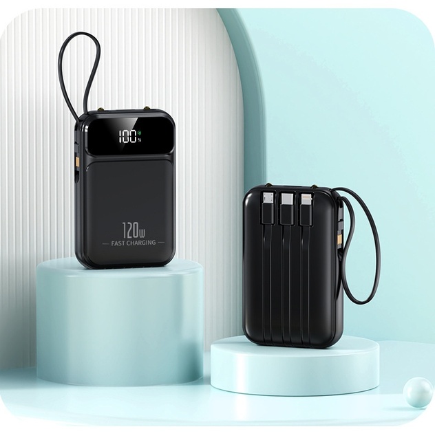 120W Super Fast Charging with Cable PVC Material Mini 20000mAh 3C Certified Custom Logo Power Bank