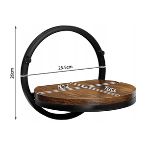 Étagère murale ronde pliable en métal et bois pour plantes suspendues, support mural pour plantes pour salon et décoration intérieure - Product Image 5