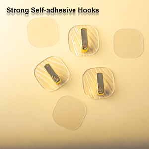 Crochet adhésif transparent en twill épaissi sans perçage, lot de 3, en plastique, adhérence forte, style moderne et épuré, fabriqué en Chine, sans fonctionnalité supplémentaire - Product Image 3