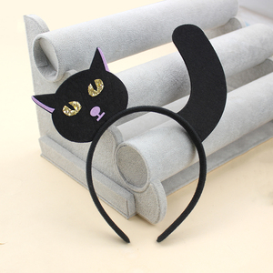 ที่คาดผมหูแมวสีดำฮาโลวีนห่วงผูกผมสำหรับแมวอุปกรณ์เสริมสำหรับเด็กผู้หญิงสำหรับปาร์ตี้ฮาโลวีนปาร์ตี้แมวของตกแต่งงานปาร์ตี้ - Product Image 3