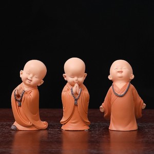 Figurines en résine de dessin animé Huiwu Little Monk pour la décoration de la maison et de la voiture, cadeau unisexe - Product Image 2