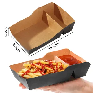 Custom Voor Hamburger Frietjes Gebakken Vleugel Papieren Dozen Snacks Fast Food Verpakking Afhaalcontainer Burger Kip Doos