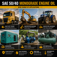 Huile moteur monograde SAE 40 SAE 50 20L 208L, huile minérale en vrac, lubrifiant robuste pour moteurs diesel et essence, vente en gros OEM