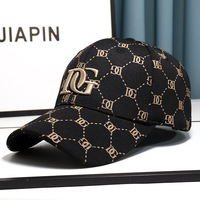 Casquette de baseball vintage à imprimé intégral, broderie de lettres, large bord, en coton, réglable, unisexe, chapeau de soleil, vente en gros