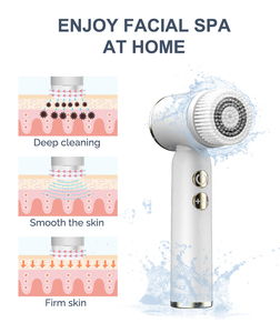 Brosse nettoyante électrique sonique portable en silicone <span class=keywords><strong>pour</strong></span> <span class=keywords><strong>le</strong></span> <span class=keywords><strong>visage</strong></span>, étanche, avec rouleau massant rotatif <span class=keywords><strong>pour</strong></span> <span class=keywords><strong>le</strong></span> nettoyage du <span class=keywords><strong>visage</strong></span> - Product Image 4