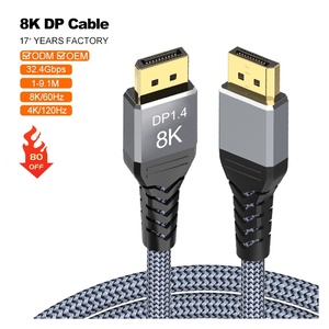 Cable DP 1.4 con Descuento, 8K/60Hz 4K 240Hz, Revestimiento de PVC, Blindaje de Lámina, 2m, Cable de Audio y Video HD, Suministro Directo de Fábrica, <span class=keywords><strong>PS5</strong></span> - Product Image 1