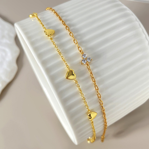 Pulsera de Latón Moderna con Forma de Corazón para Mujer, Regalo de Compromiso, Boda, Chapada en Oro de 18K y Rodio - Product Image 5