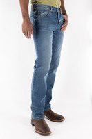 Jeans droits en denim bleu foncé pour homme BuFa, fermeture boutonnée, rivets en cristal, respirant, écologique, décontracté, toutes saisons