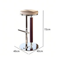 Tabouret de bar design de luxe léger en acier inoxydable, chaise haute de comptoir pour la maison, l'hôtel, la salle à manger et le sous-sol