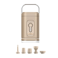 Pompe à air de poche portable avec lanterne de camping, mini pompe à air rechargeable par USB avec batterie