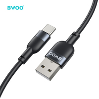 BWOO Grosir Kabel Data Tipe-c Aluminium Aloi + Bahan Tpe 2,4 A Kabel Pengisian Usb Tipe C